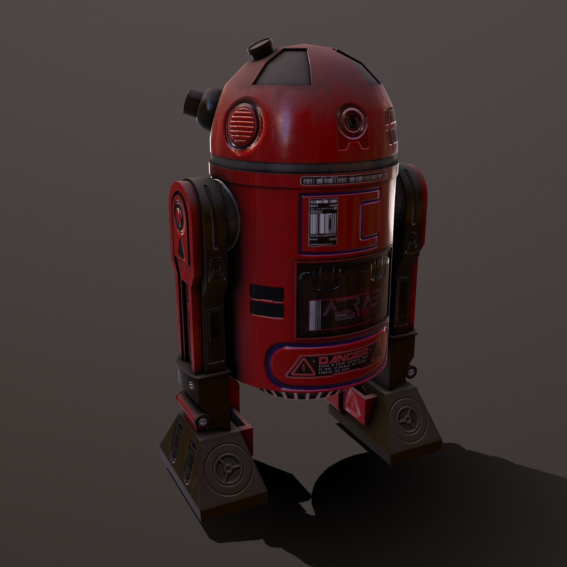 Droid v3 Low-poly 3D model_5
