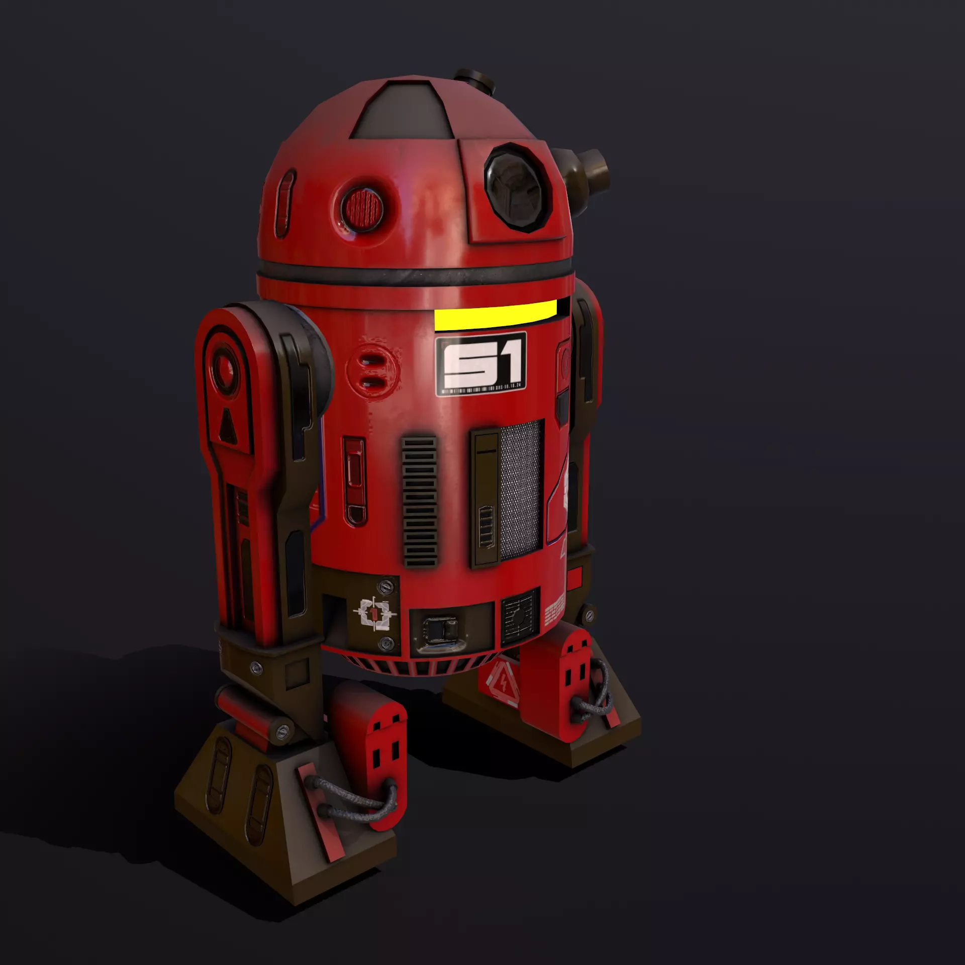 Droid v3 Low-poly 3D model_0