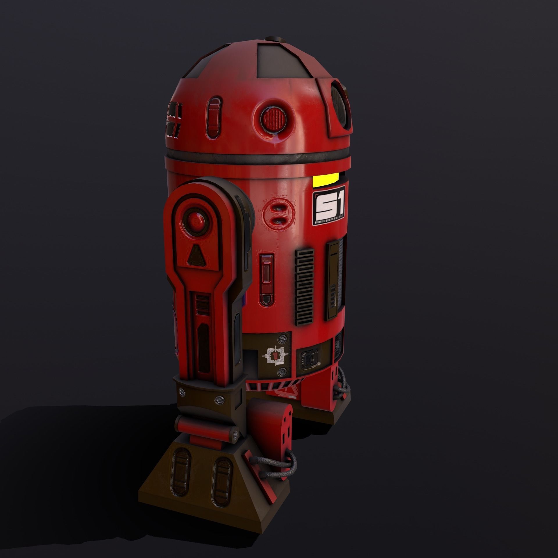 Droid v3 Low-poly 3D model_7