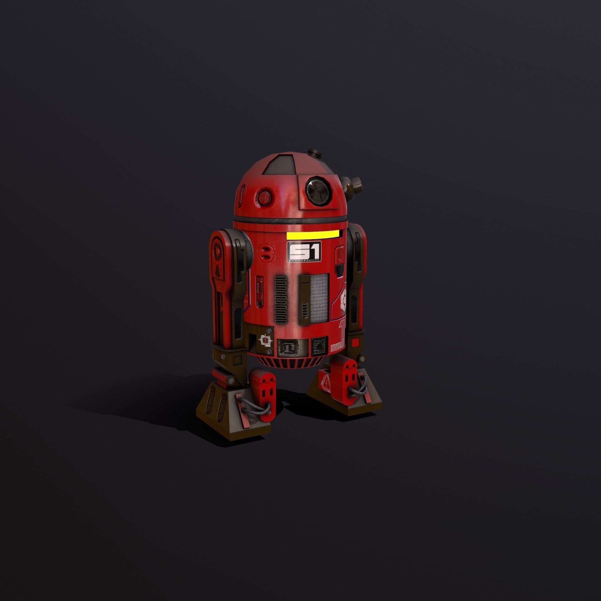 Droid v3 Low-poly 3D model_16