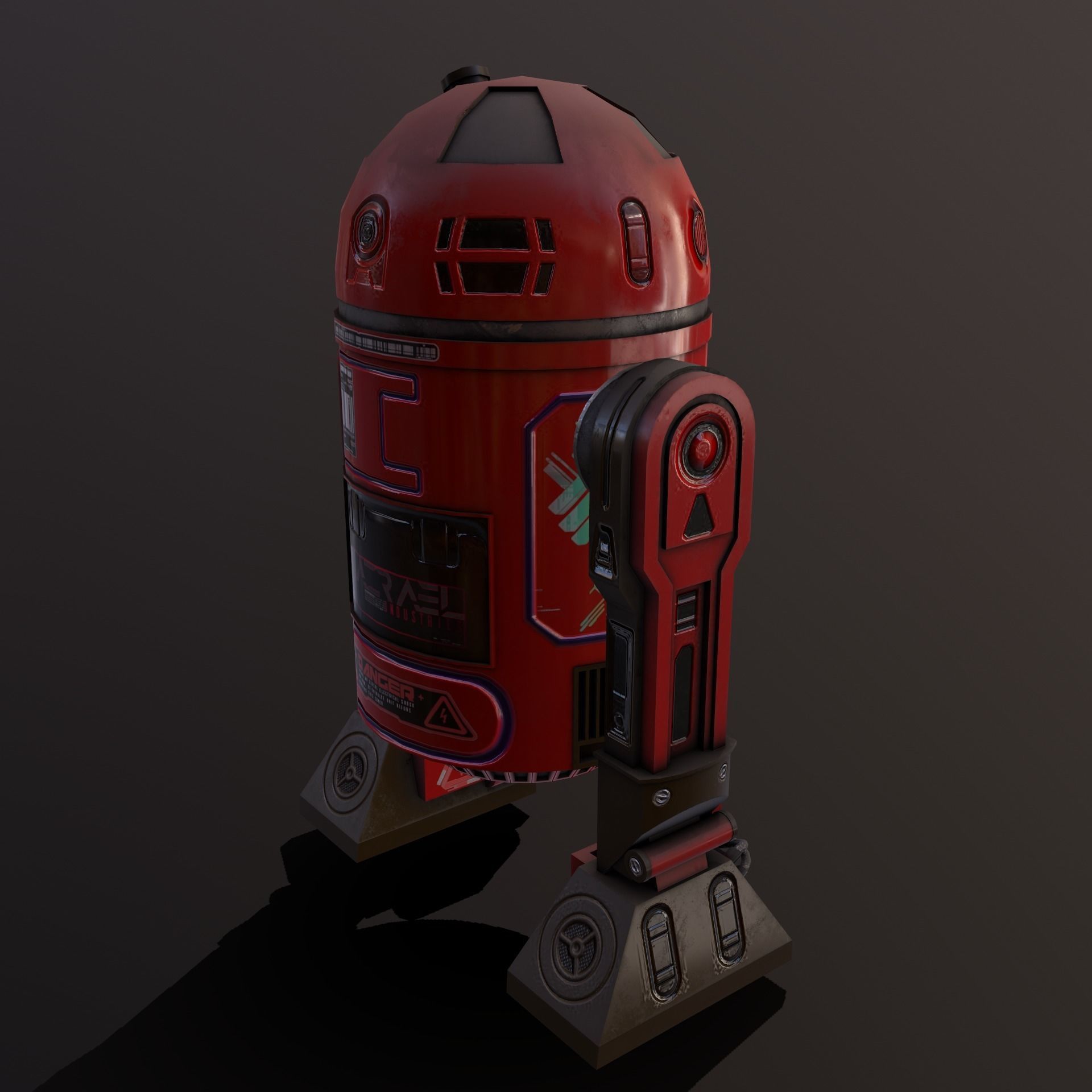 Droid v3 Low-poly 3D model_6