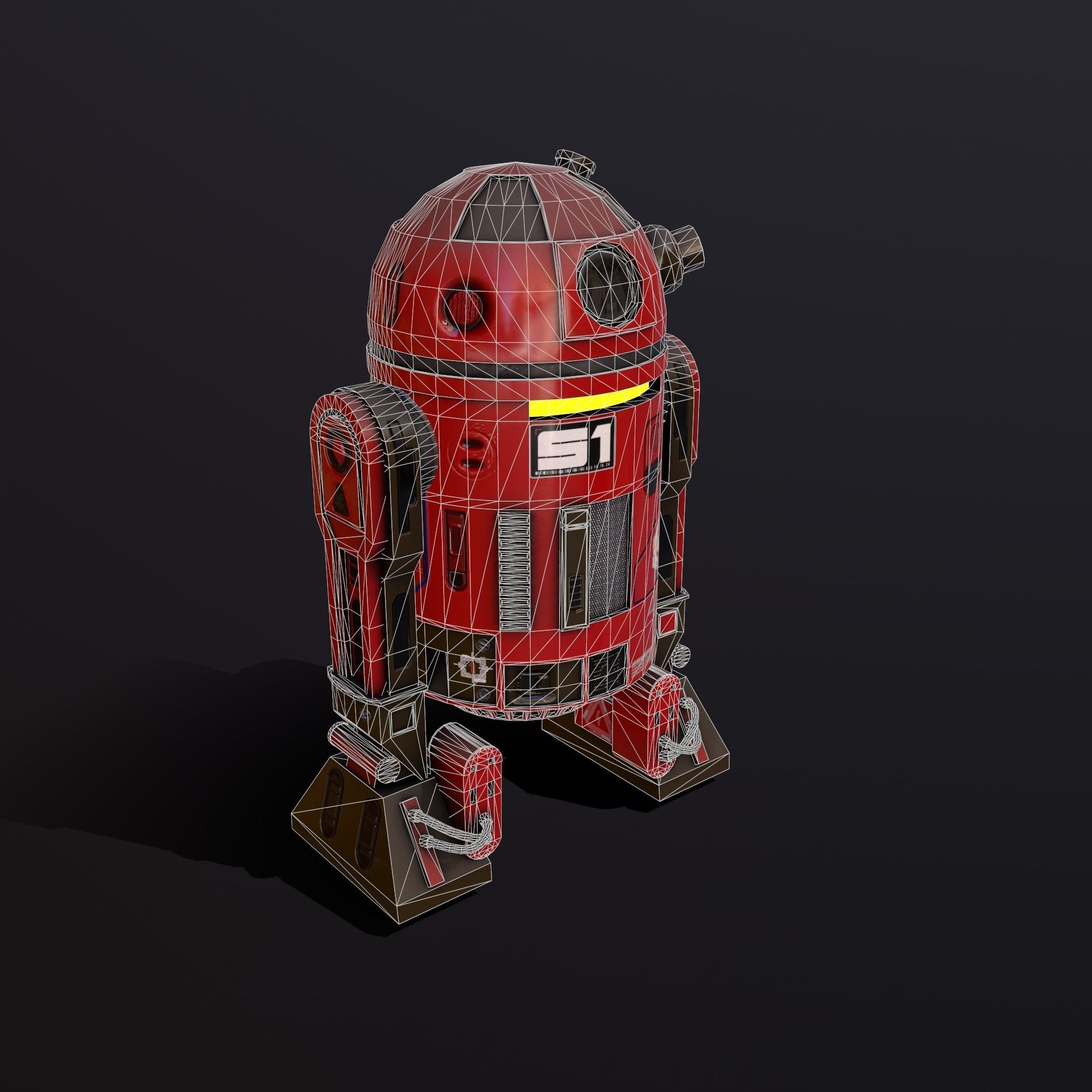 Droid v3 Low-poly 3D model_12