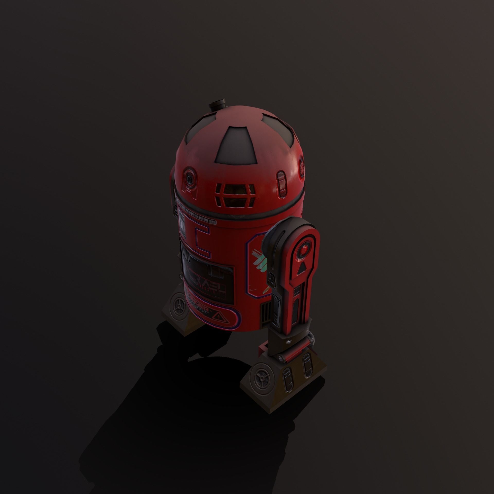 Droid v3 Low-poly 3D model_11