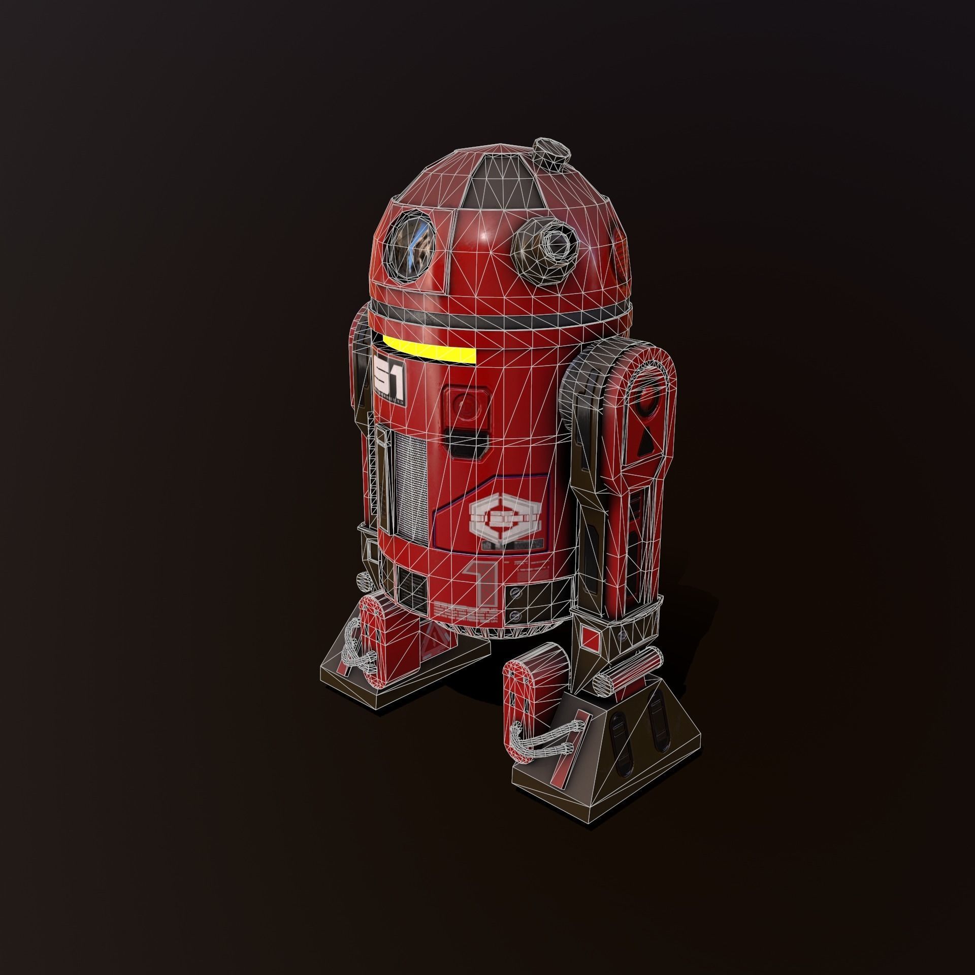 Droid v3 Low-poly 3D model_13