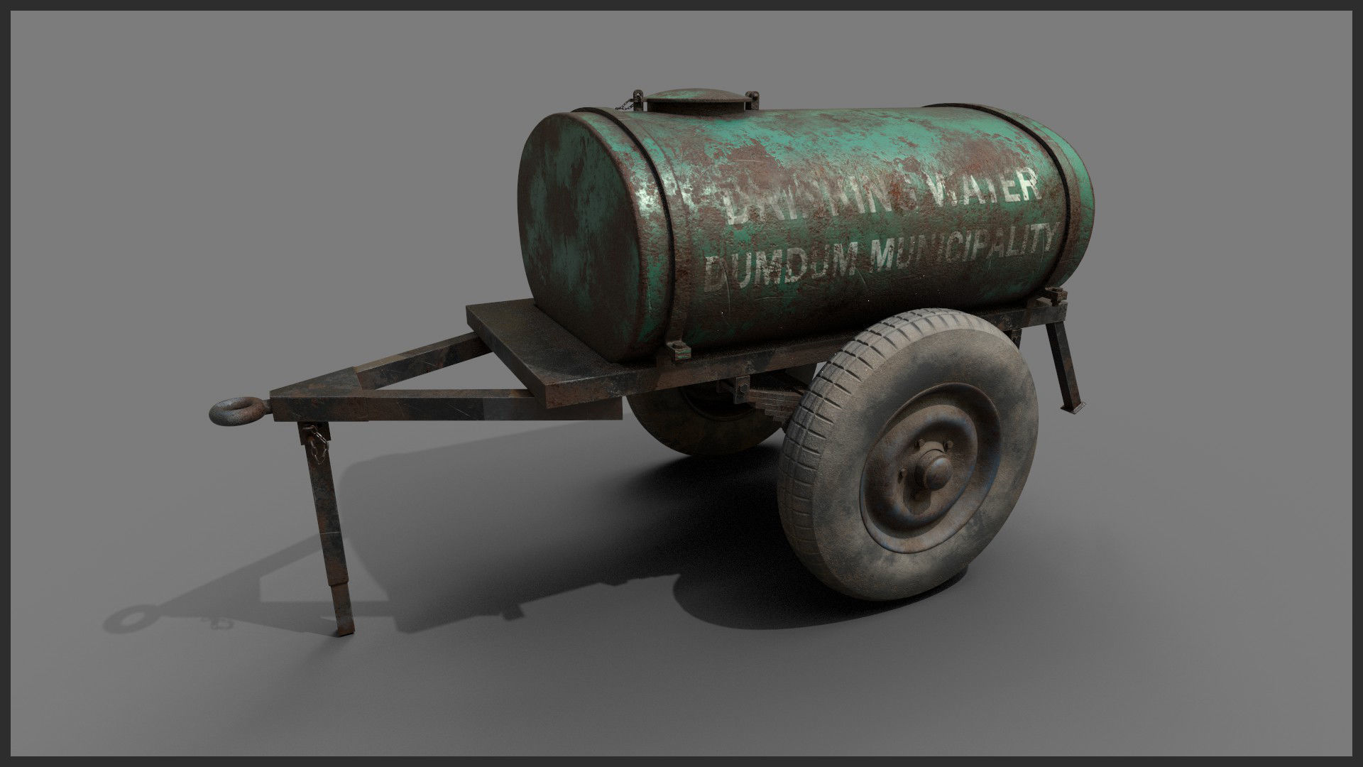 Rusted Water Tanker 3D model_1