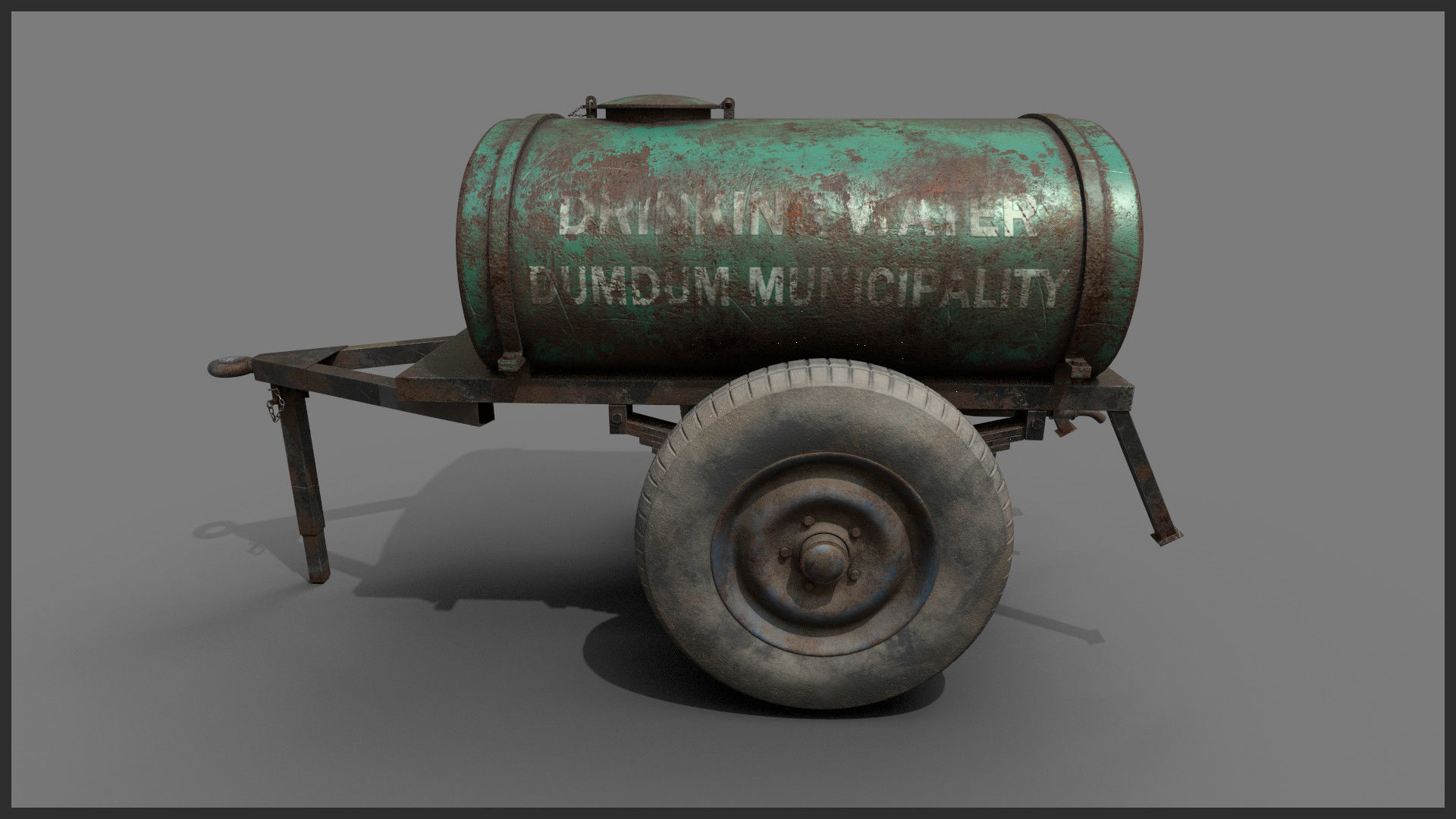 Rusted Water Tanker 3D model_2