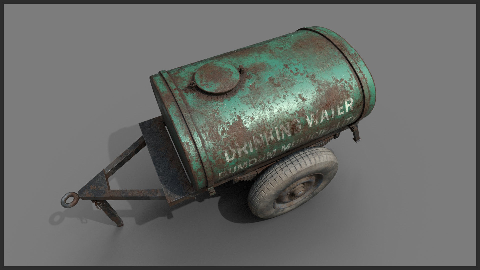 Rusted Water Tanker 3D model_3