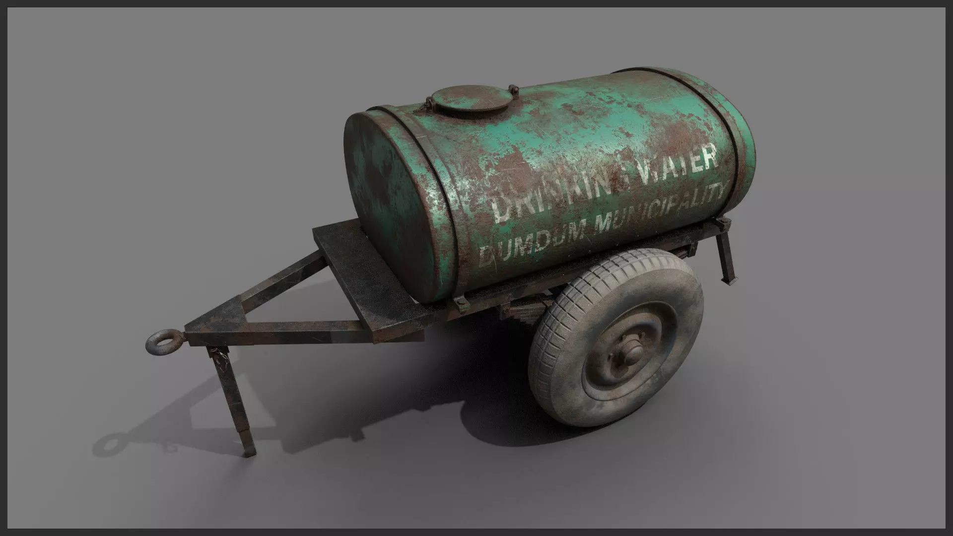 Rusted Water Tanker 3D model_0