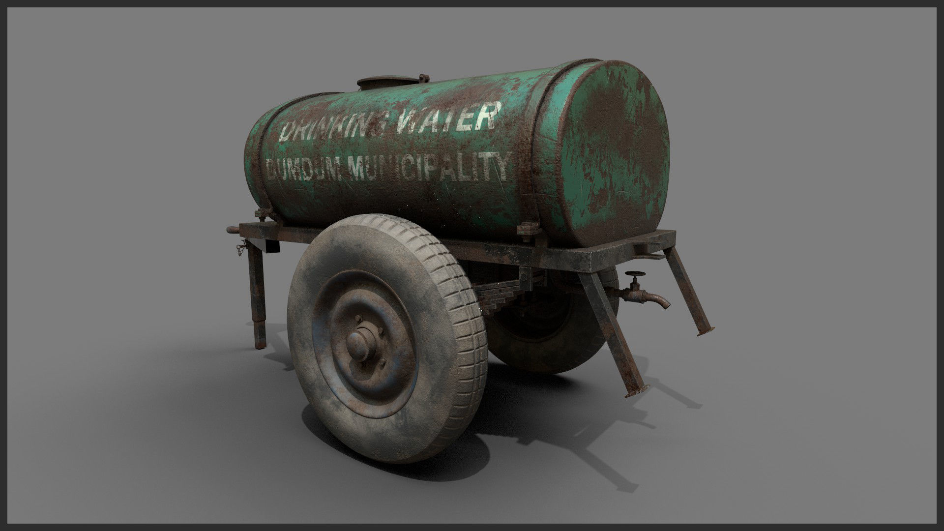 Rusted Water Tanker 3D model_4