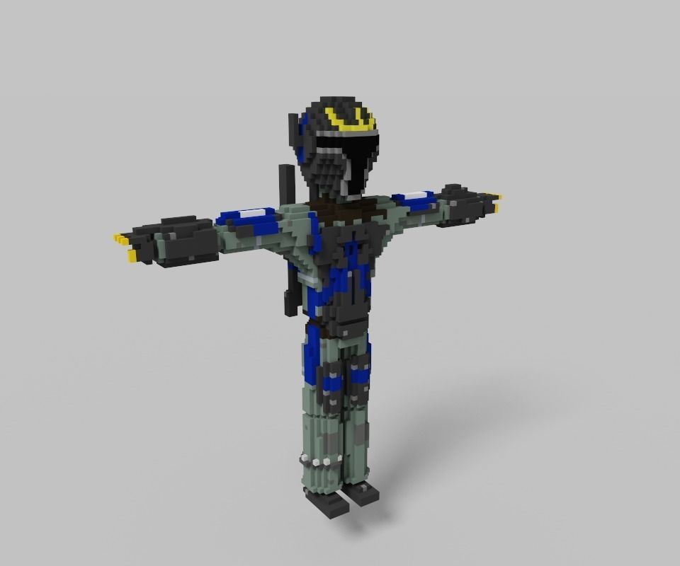 Mandalorian VOXEL Collection STAR WARS Low-poly 3D model_3