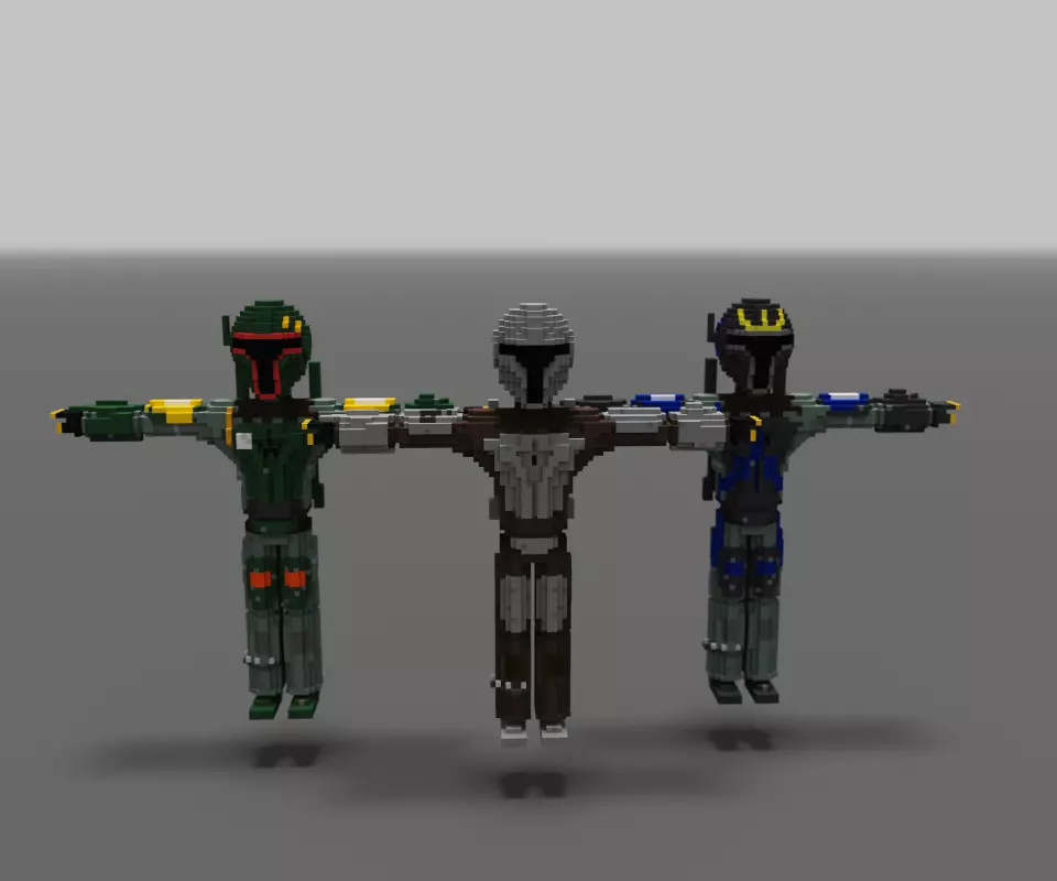 Mandalorian VOXEL Collection STAR WARS Low-poly 3D model_0