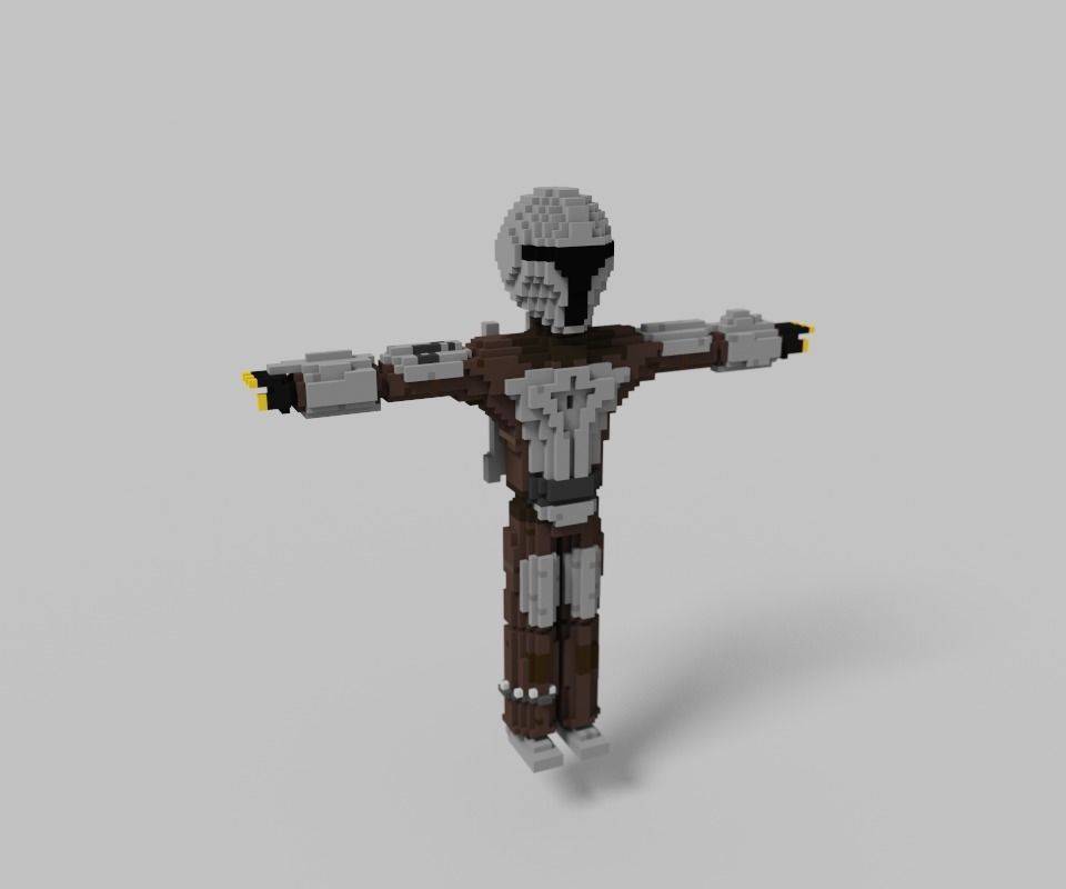 Mandalorian VOXEL Collection STAR WARS Low-poly 3D model_1