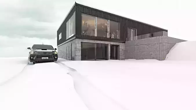 Villa E Modern house model 3D model