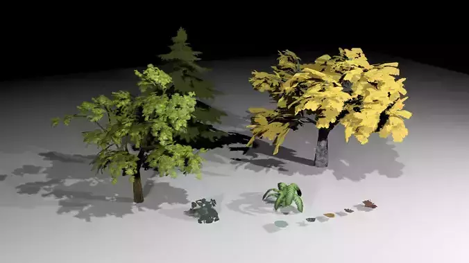 Low Poly Trees three