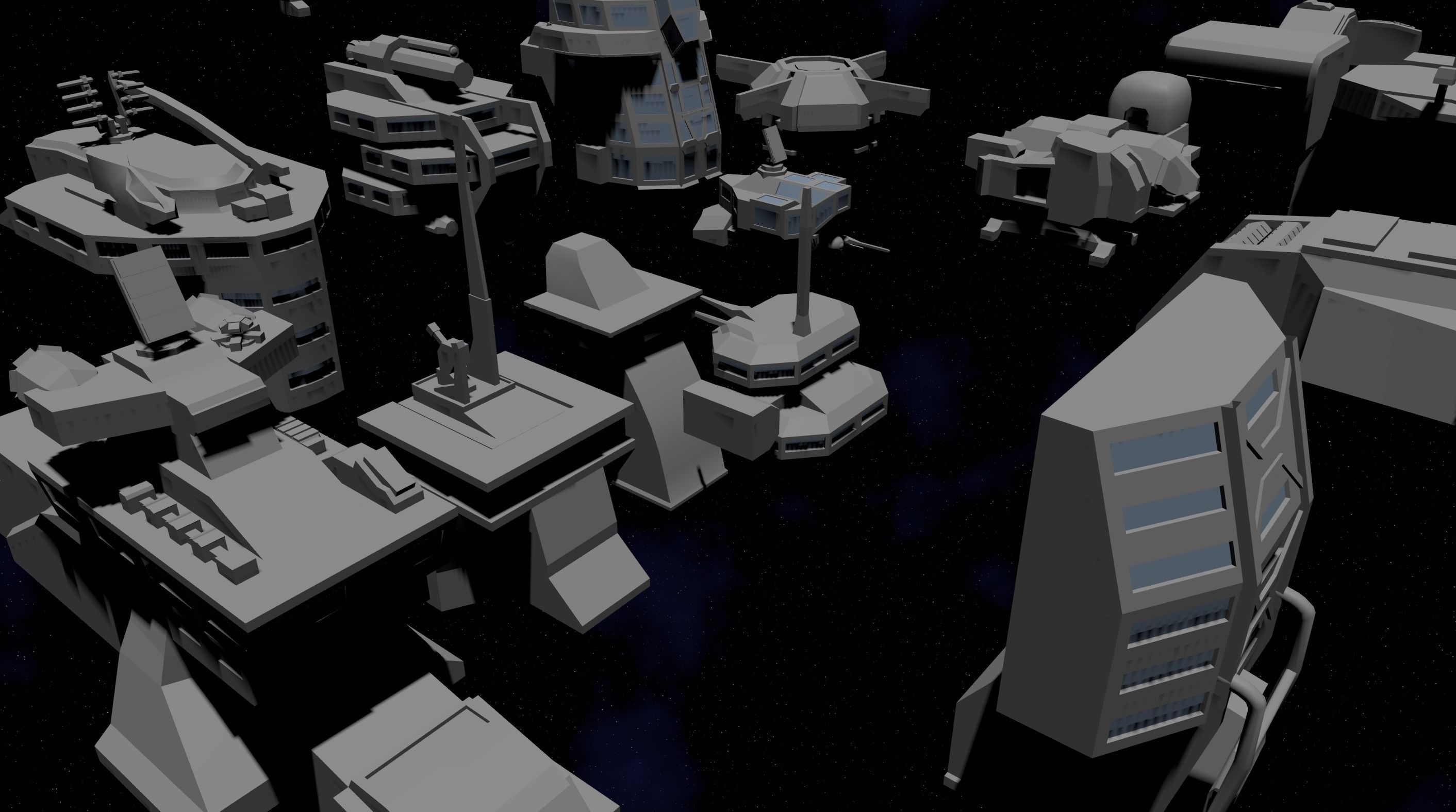 Sci-Fi Space Ships Kitbash Kit 3D model_5