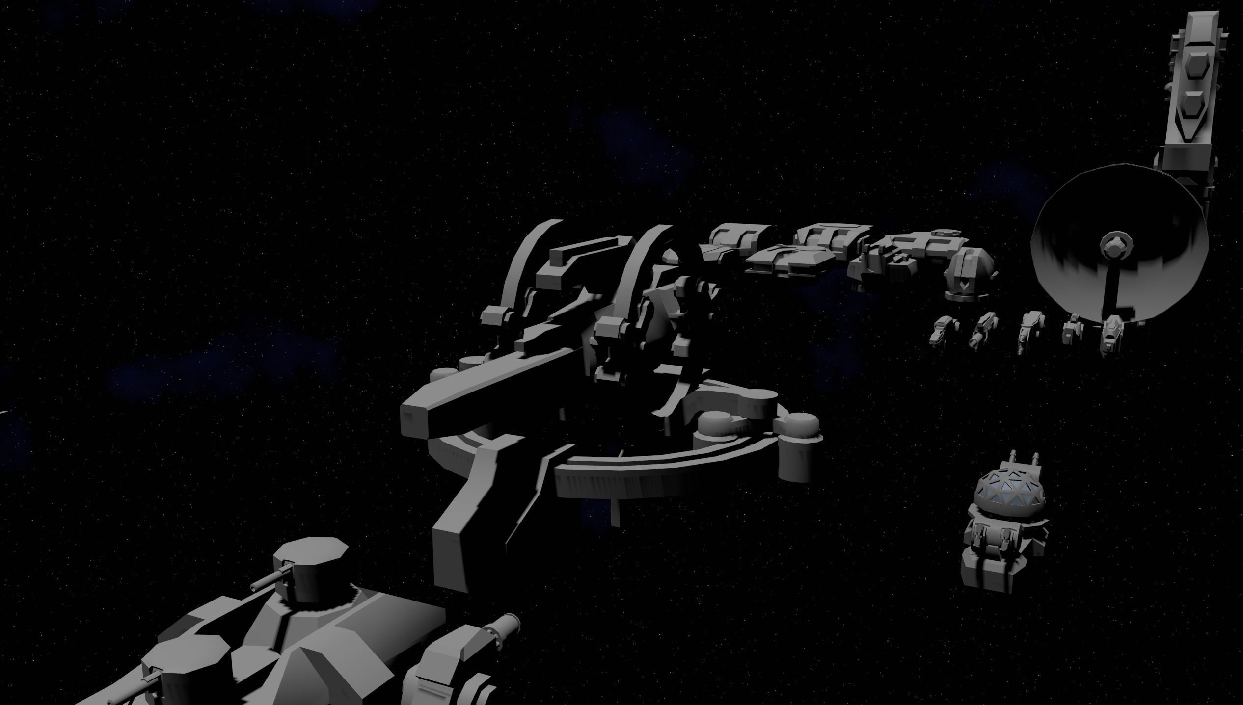 Sci-Fi Space Ships Kitbash Kit 3D model_6