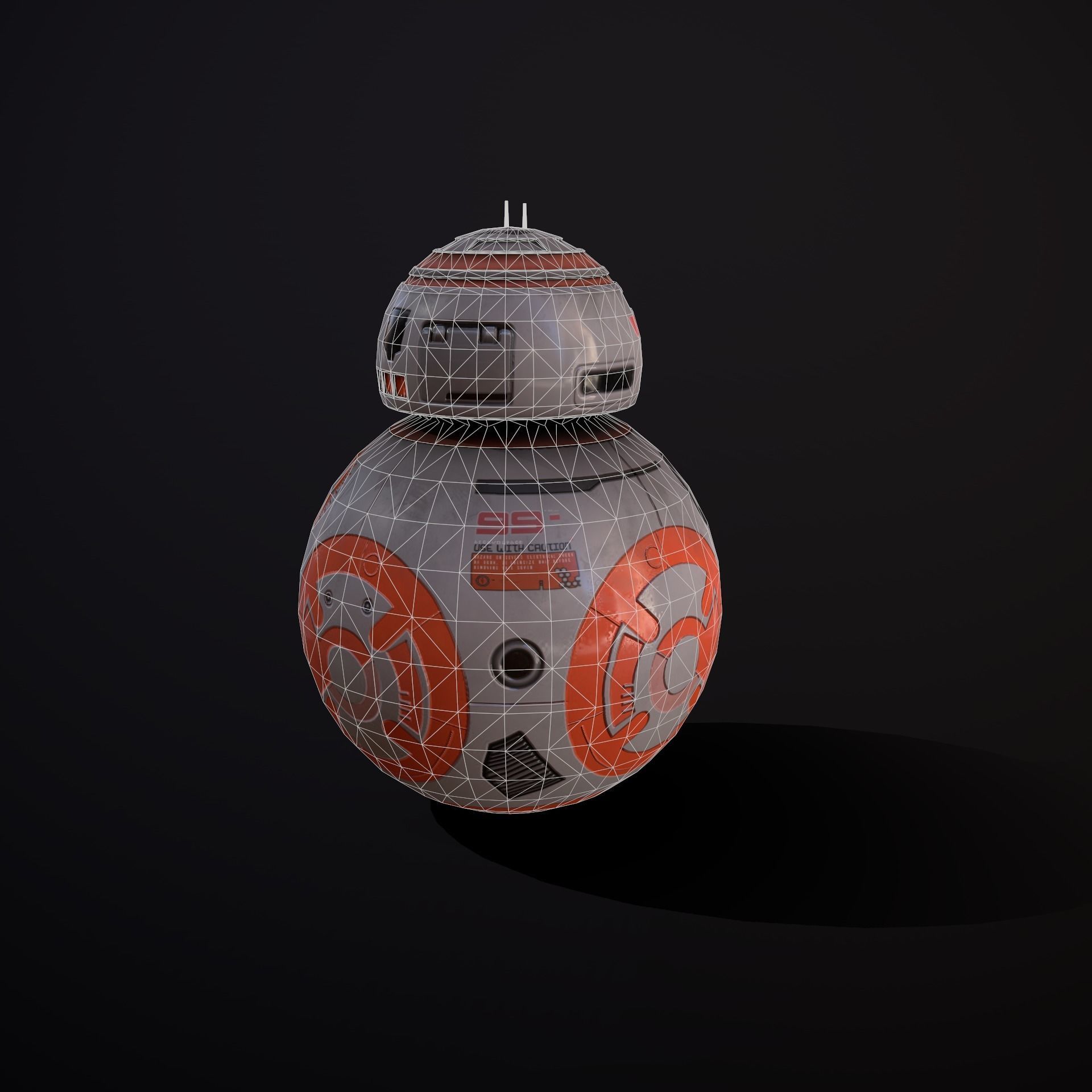 Droid V4 Low-poly 3D model_15