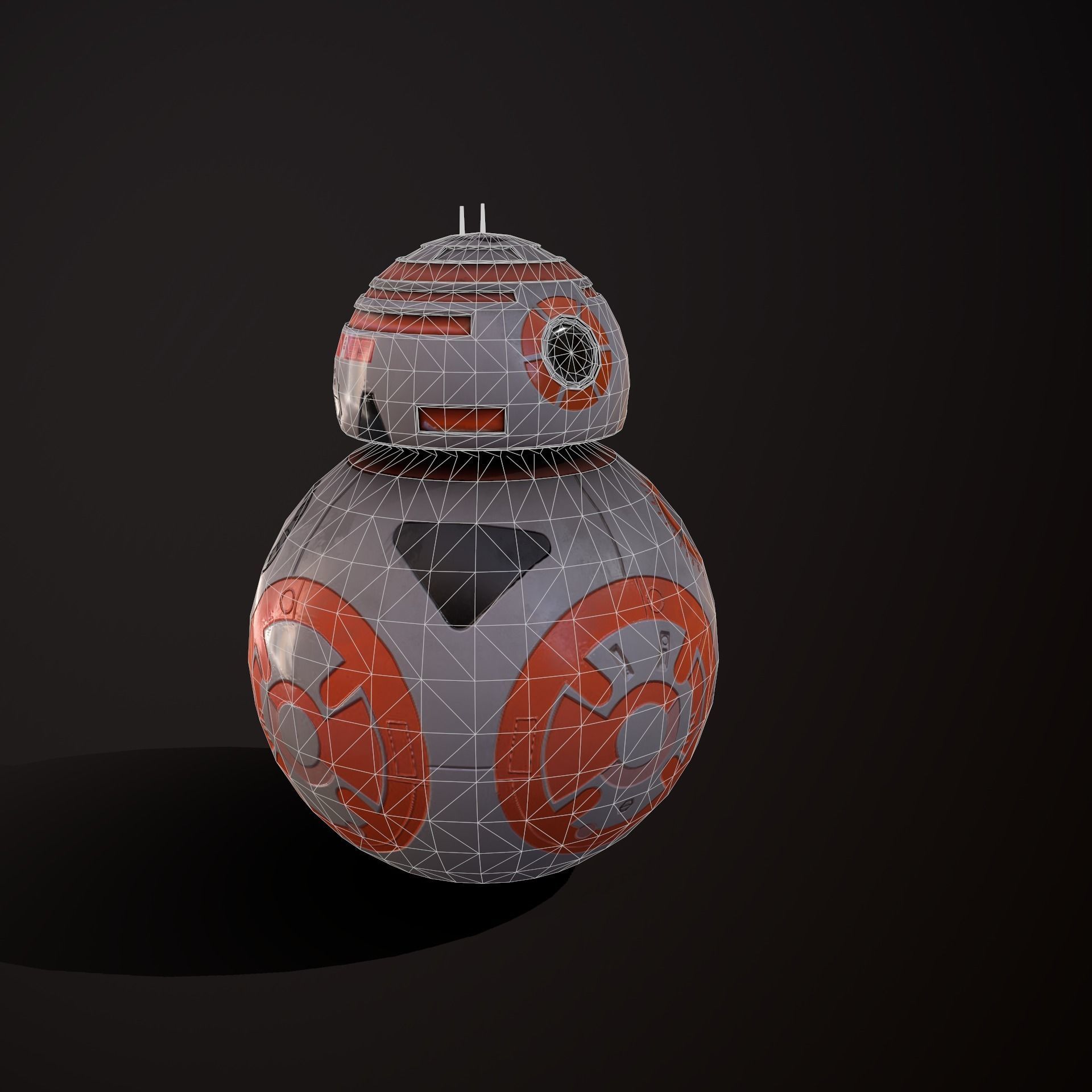 Droid V4 Low-poly 3D model_13