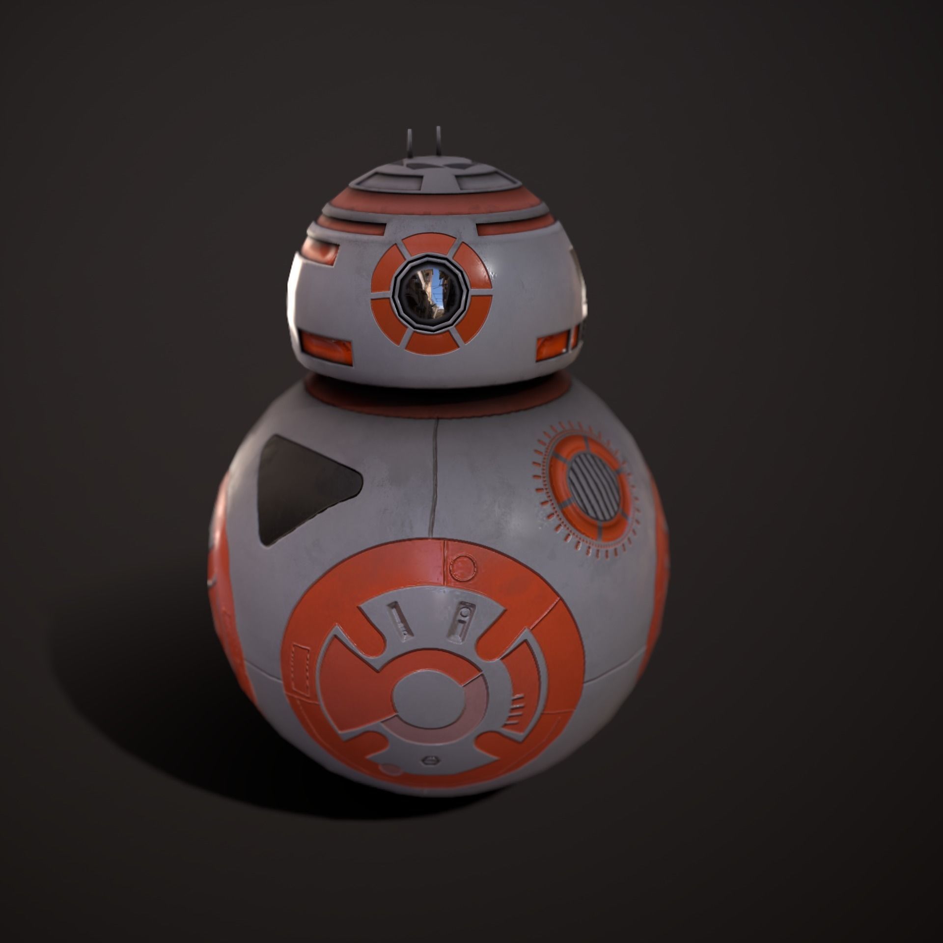Droid V4 Low-poly 3D model_5