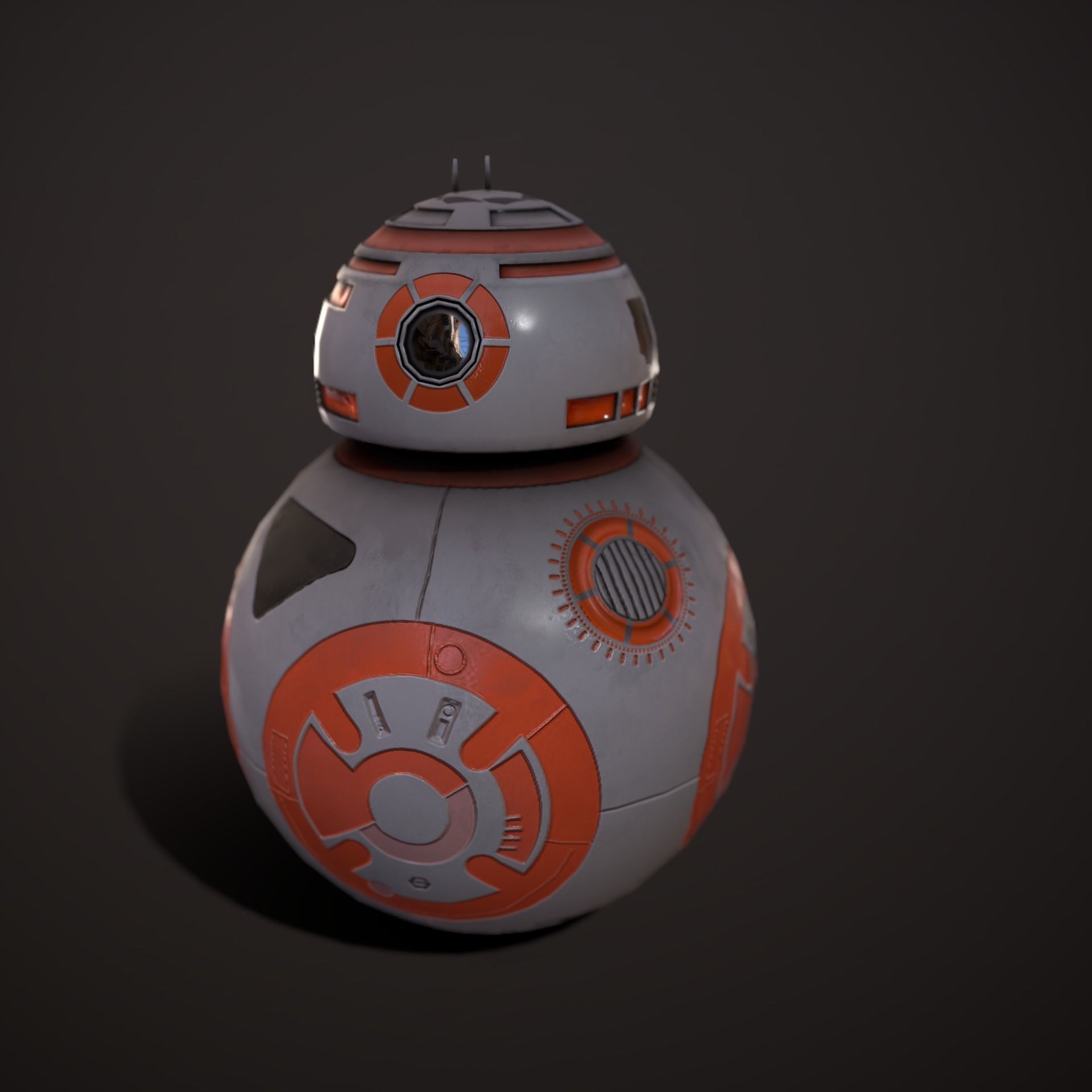Droid V4 Low-poly 3D model_9