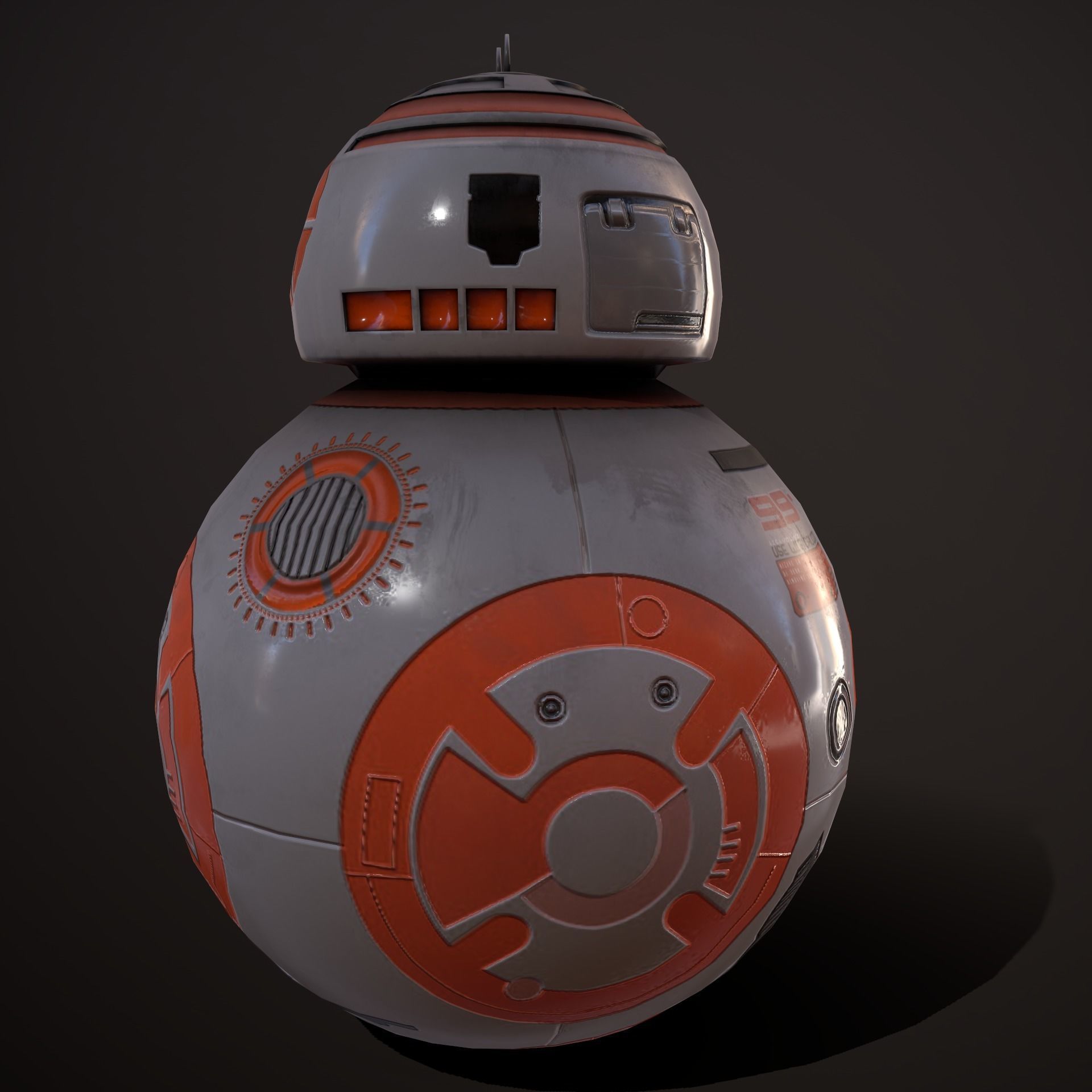 Droid V4 Low-poly 3D model_10