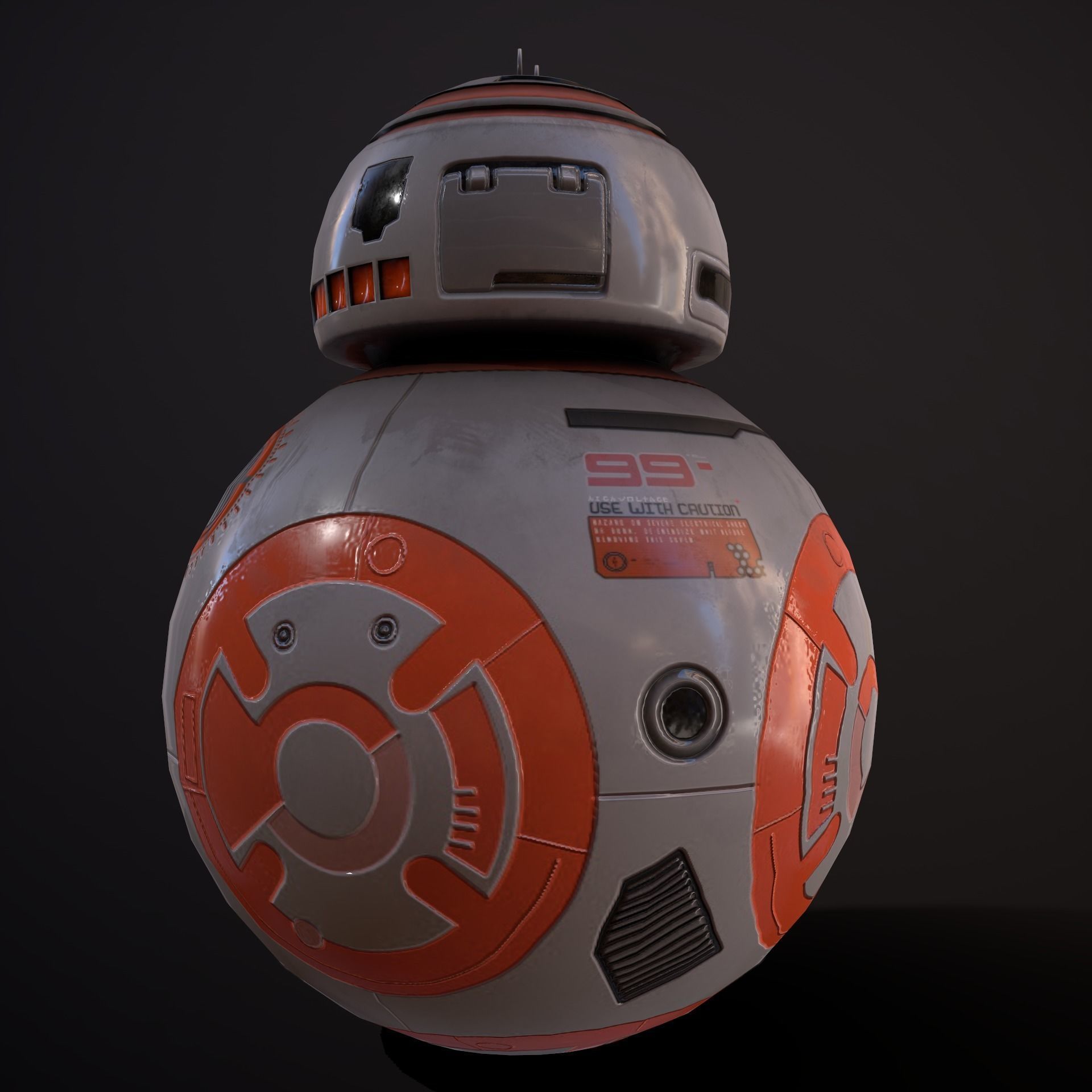 Droid V4 Low-poly 3D model_2