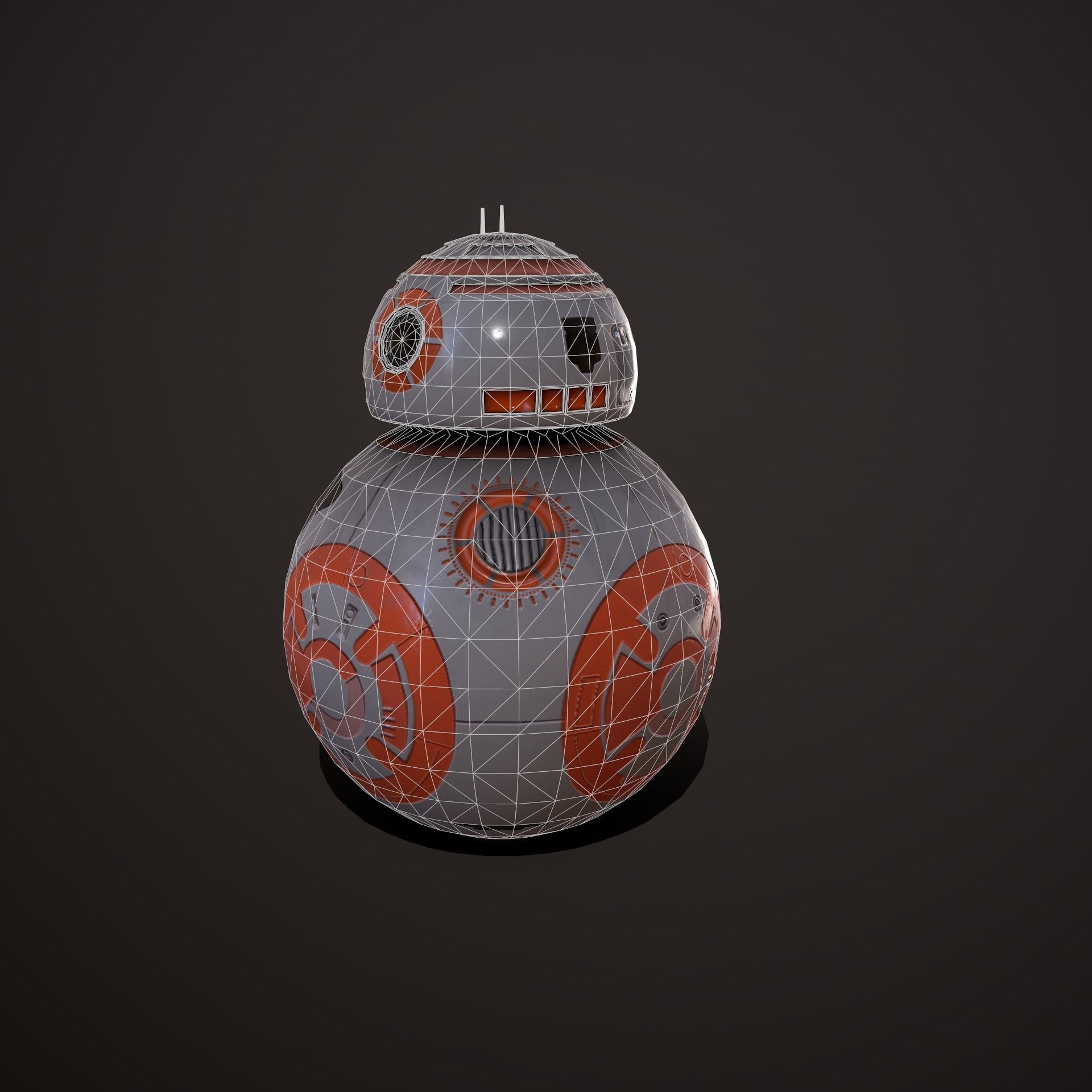 Droid V4 Low-poly 3D model_14