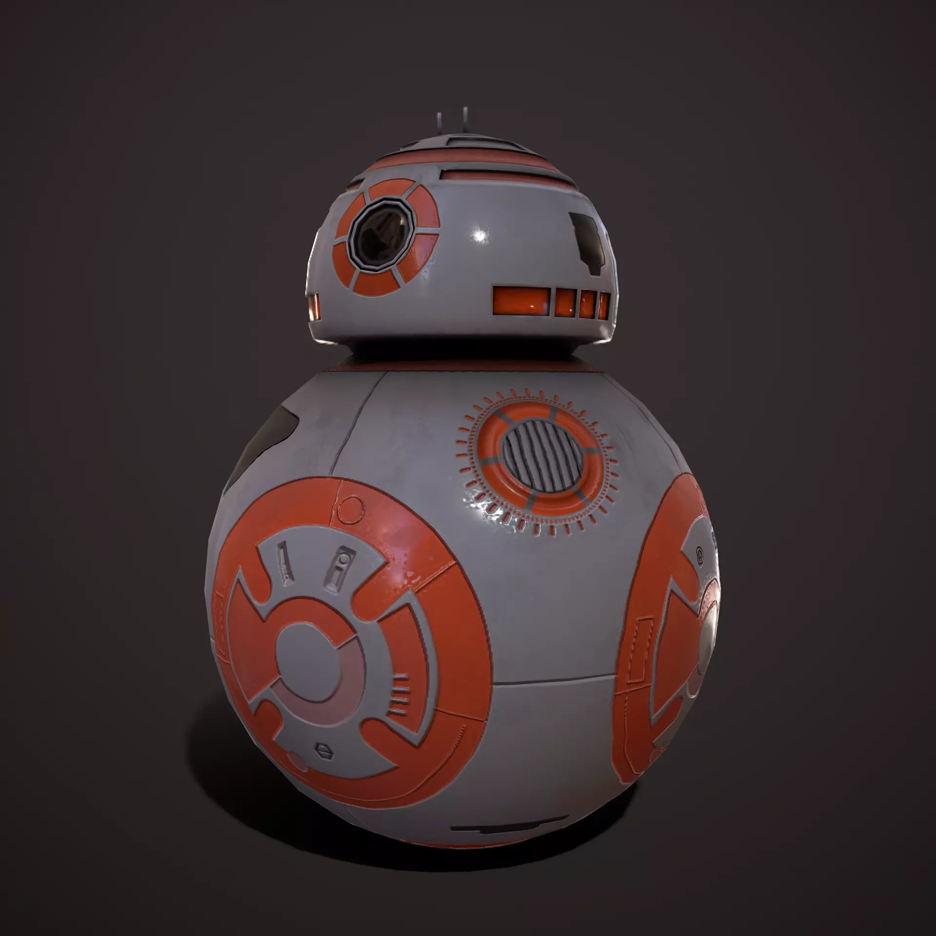 Droid V4 Low-poly 3D model_0