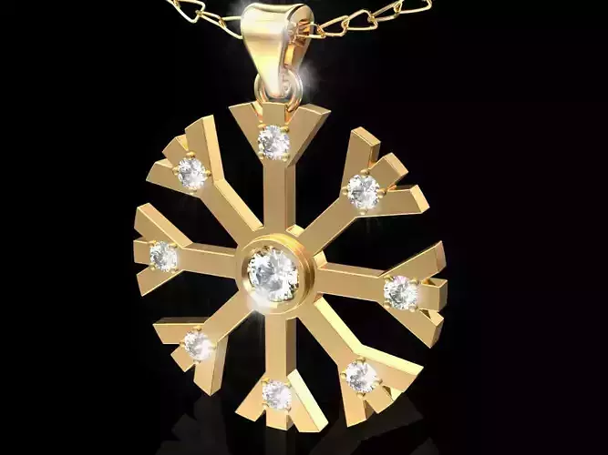 3D Snowflake necklacer Pendant for 3D print model