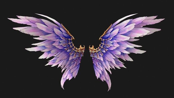 Angel Wing Low-poly 3D model