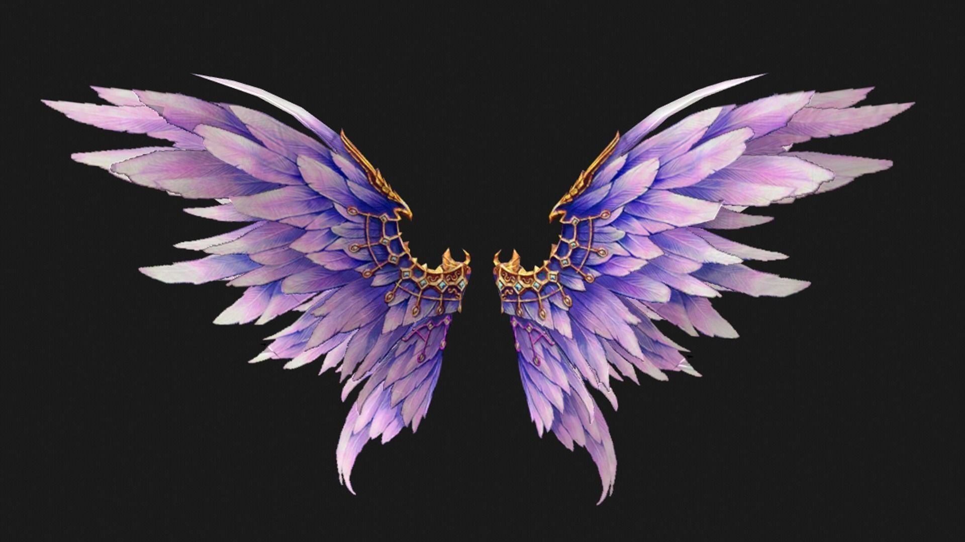 Angel Wing Low-poly 3D model_9