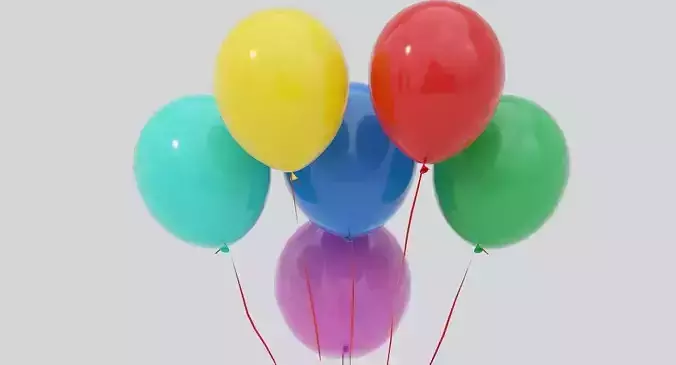 Party Balloons Low-poly 3D model