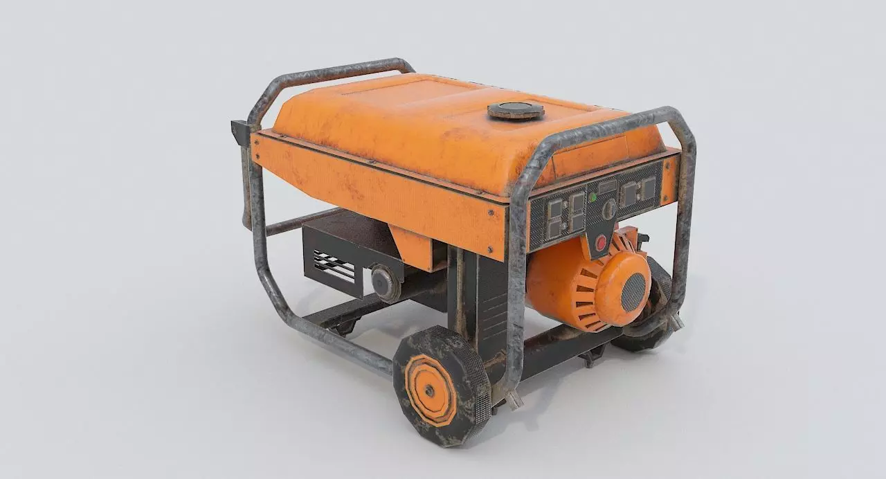 Portable Generator Low-poly 3D model_0
