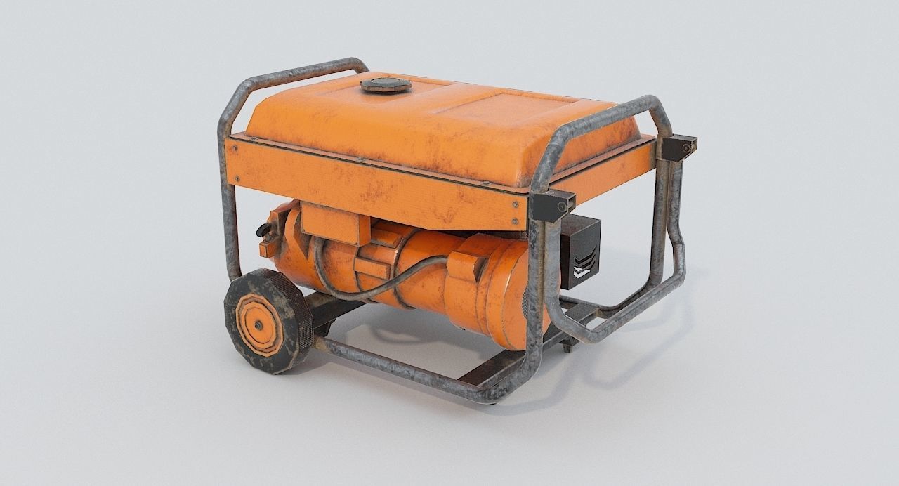 Portable Generator Low-poly 3D model_1