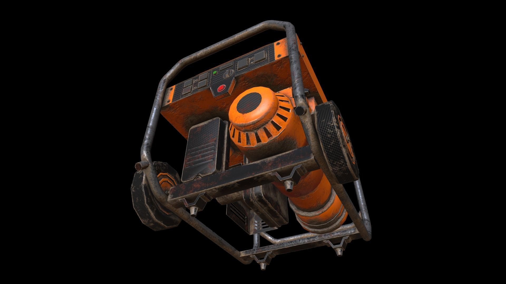 Portable Generator Low-poly 3D model_7