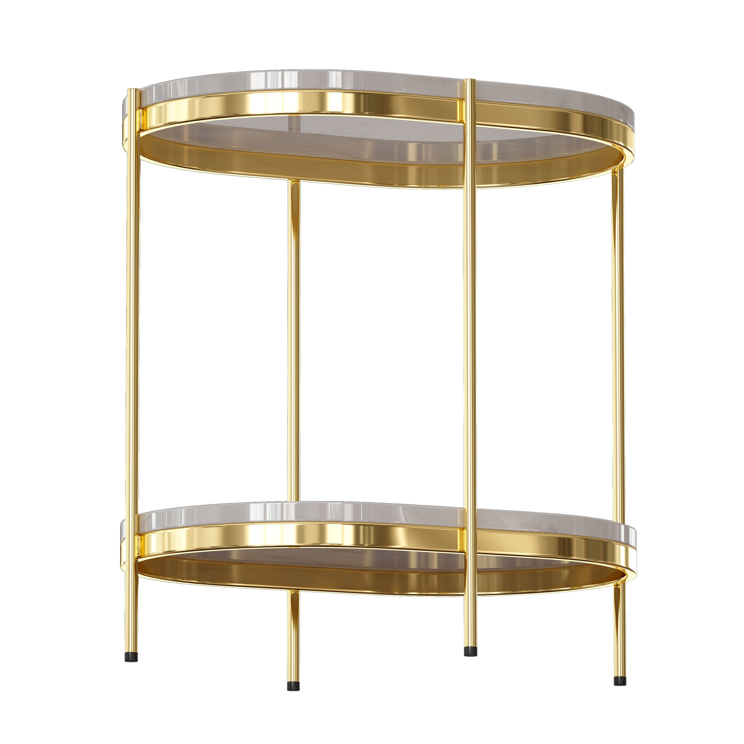 Lila Oval Nightstand Crate and Barrel 3D model_2