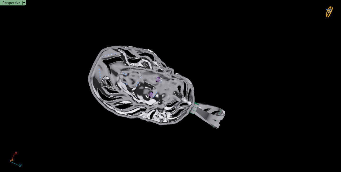 Jesus Face pendante with gems 3D print model_9