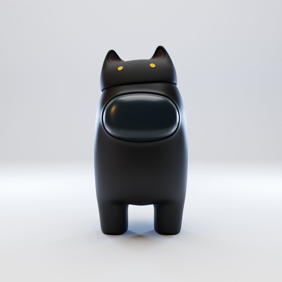 Among Us Cat Head Hat Character 3D model_1