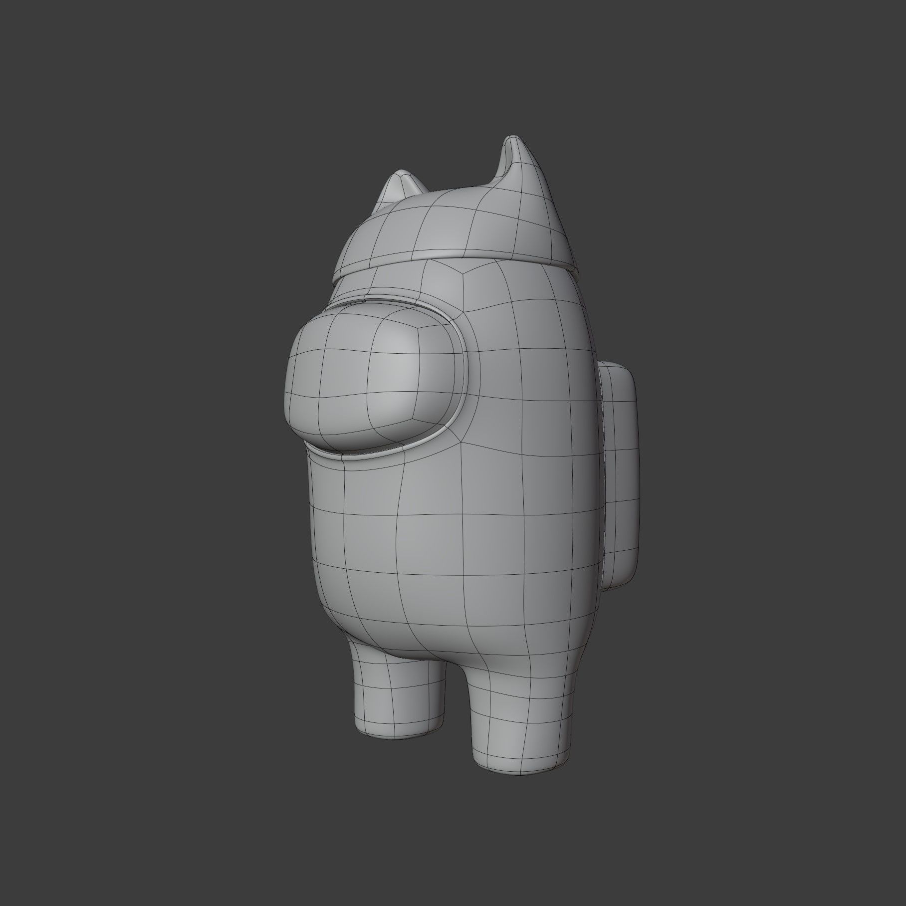 Among Us Cat Head Hat Character 3D model_10