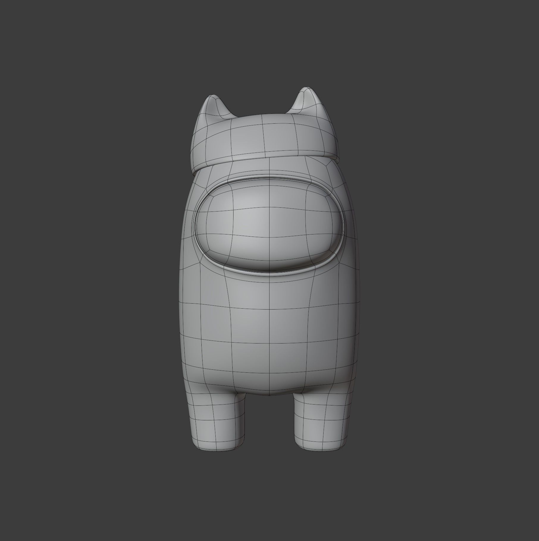 Among Us Cat Head Hat Character 3D model_9