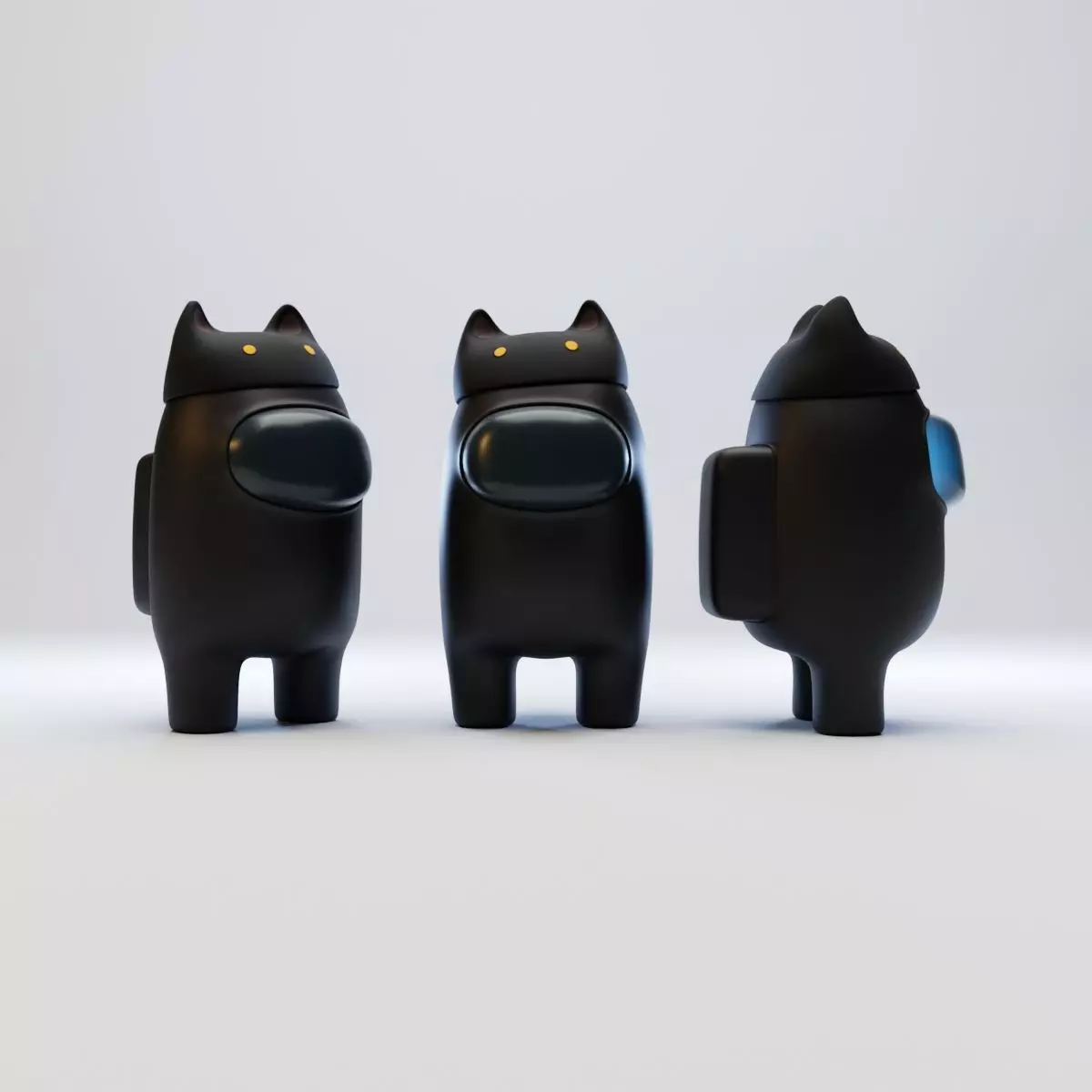 Among Us Cat Head Hat Character 3D model_0