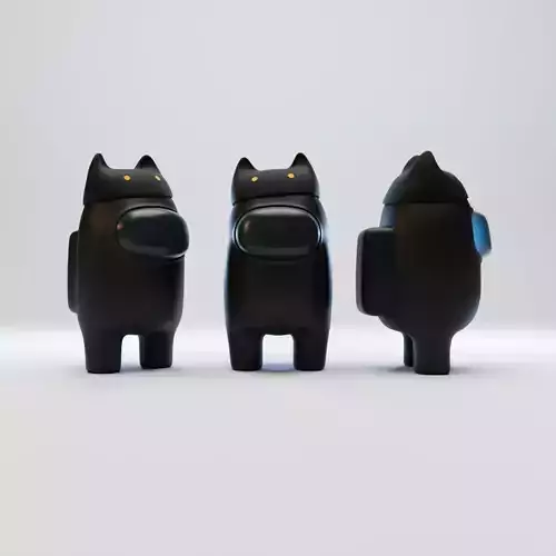 Among Us Cat Head Hat Character 3D model