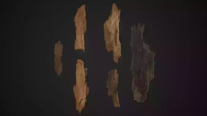 Bark Debris 4K Photoscanned  Low-poly 3D model