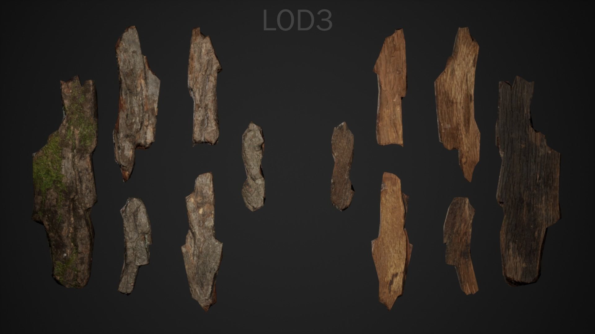 Bark Debris 4K Photoscanned Low-poly 3D model_5