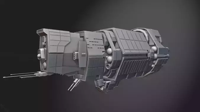 Light-cruiser Space Warship  3D model