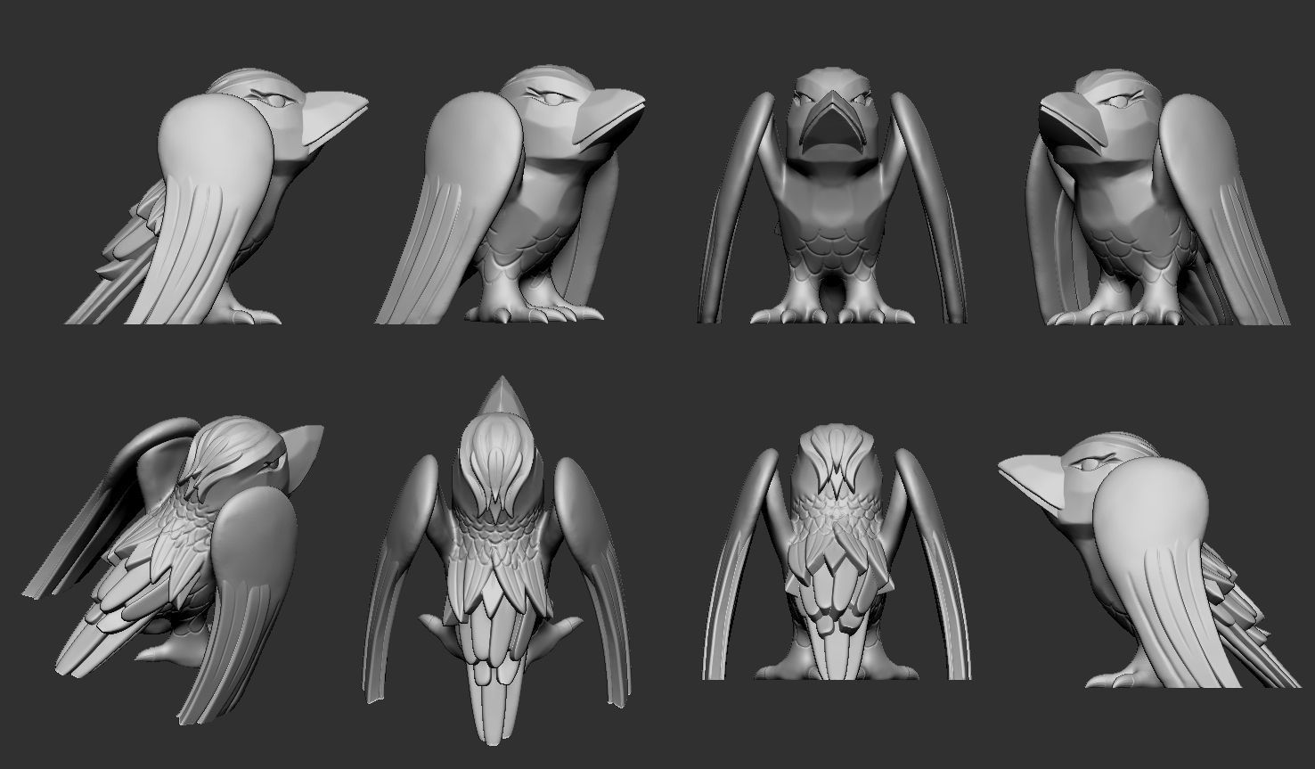 Free Stylized Raven 3D print ready Free 3D print model_3
