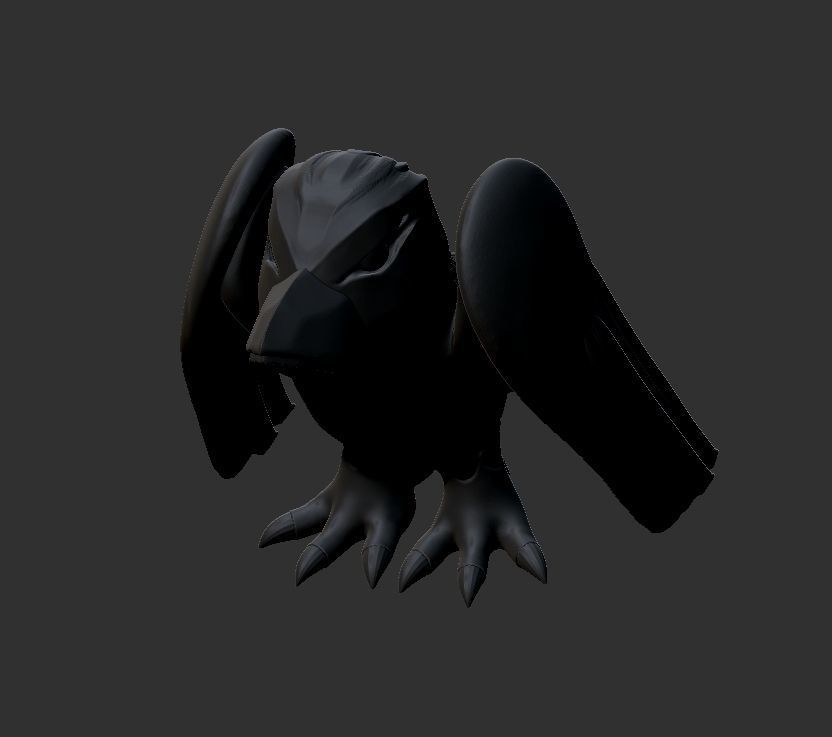 Free Stylized Raven 3D print ready Free 3D print model_8