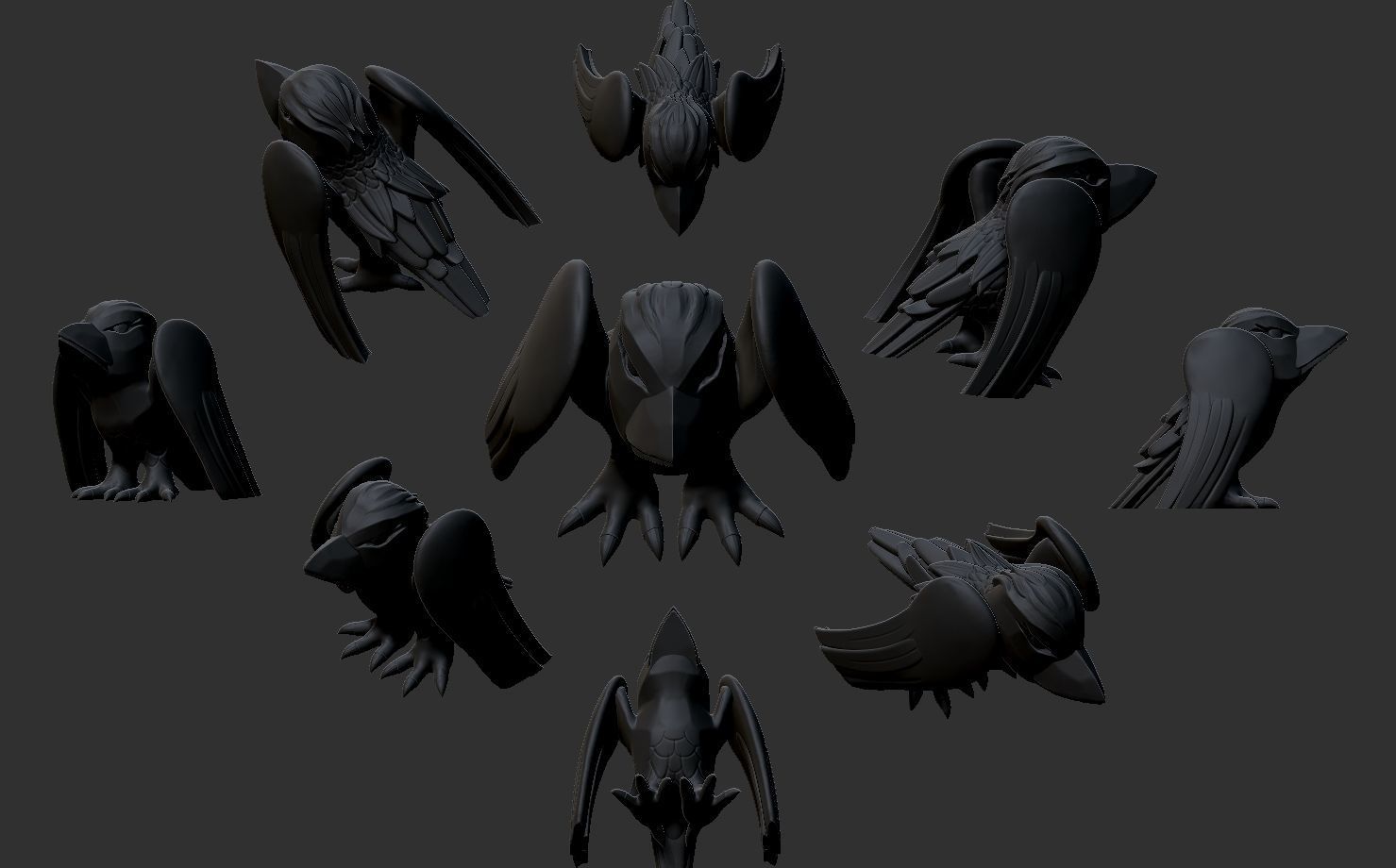 Free Stylized Raven 3D print ready Free 3D print model_6