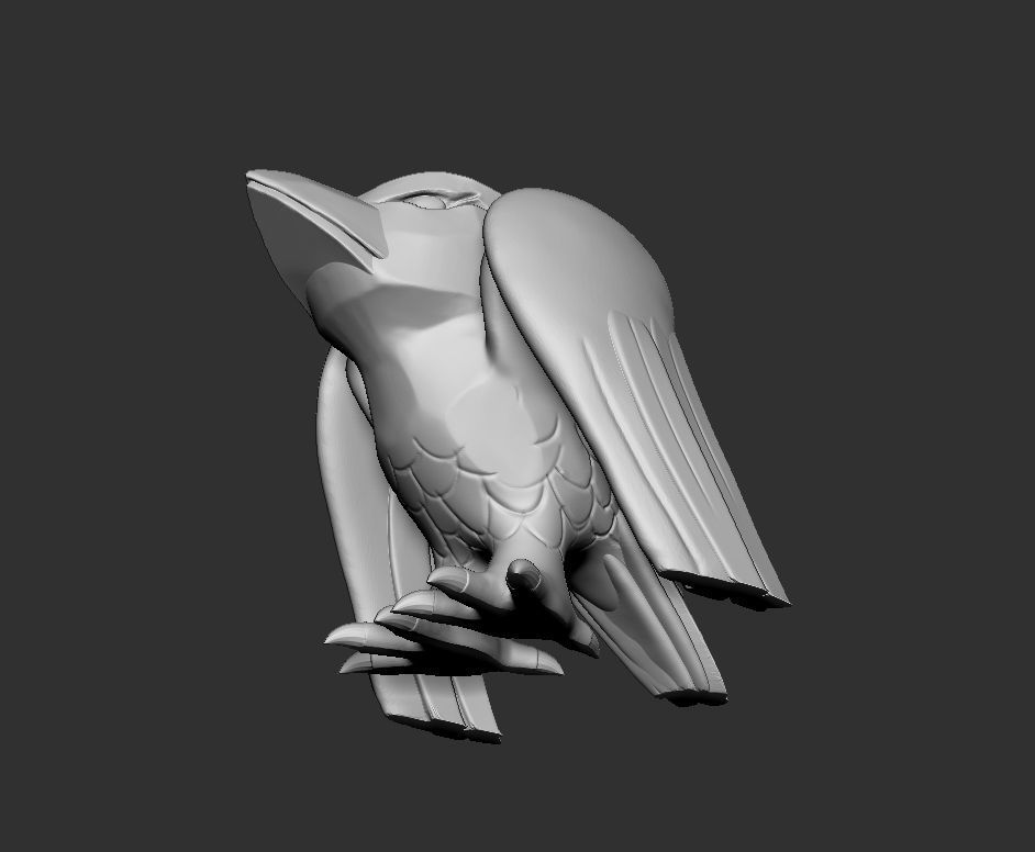 Free Stylized Raven 3D print ready Free 3D print model_12