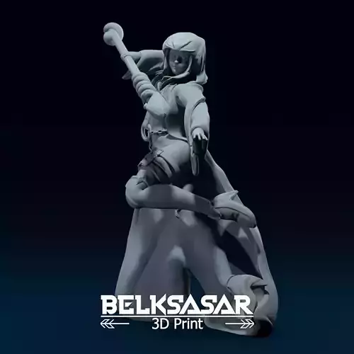 Fantasy Female Wizard Nude Version 3D print model